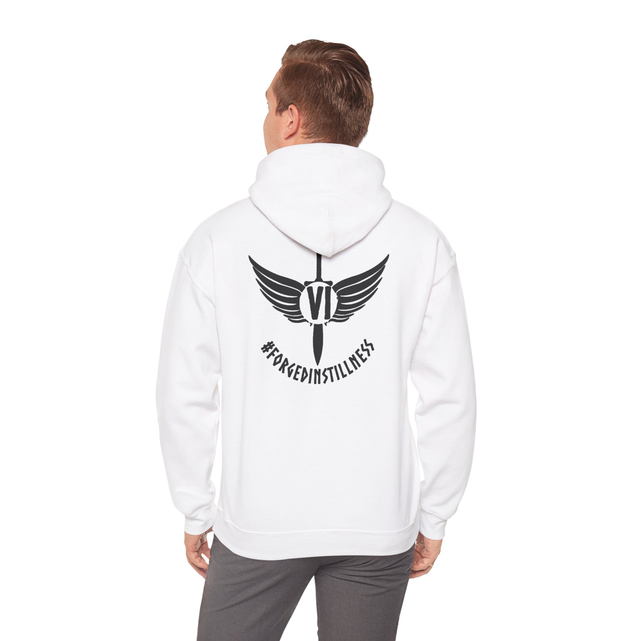 Hoodie - VI: "Forged In Stillness" Back Print - Image 6